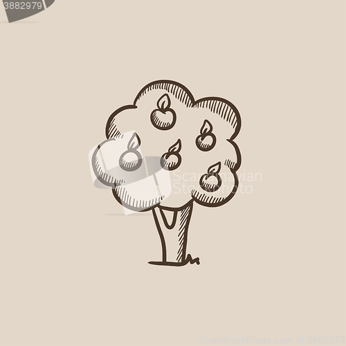 Image of Fruit tree sketch icon.