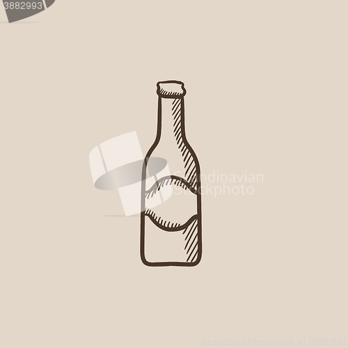 Image of Glass bottle sketch icon.