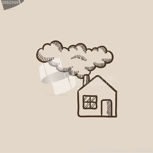 Image of Save energy house sketch icon.