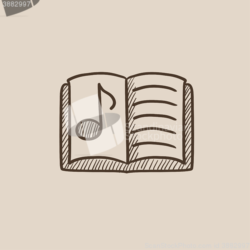 Image of Music book sketch icon.