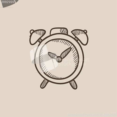 Image of Alarm clock sketch icon.