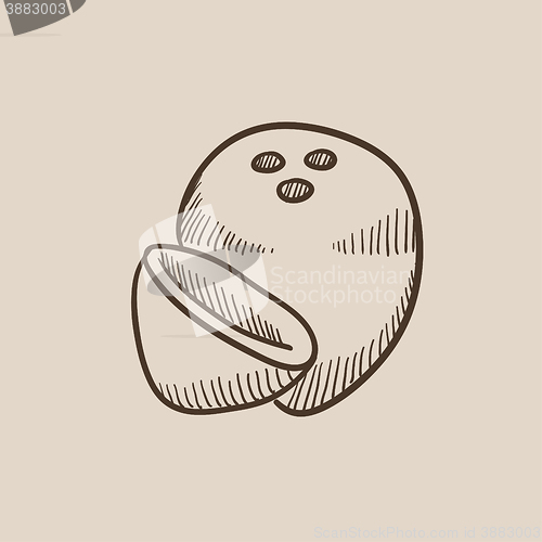 Image of Coconut sketch icon.