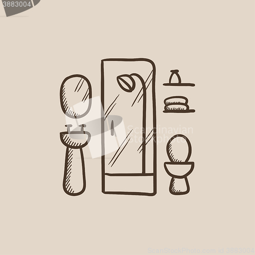 Image of Bathroom sketch icon.