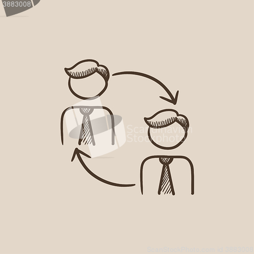 Image of Staff turnover sketch icon.