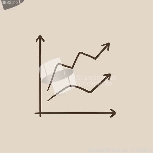 Image of Growth graph sketch icon.