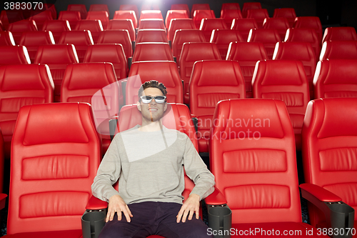 Image of young man watching movie in 3d theater