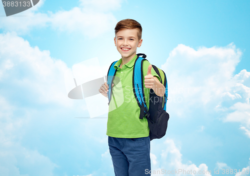 Image of happy student boy with school bag