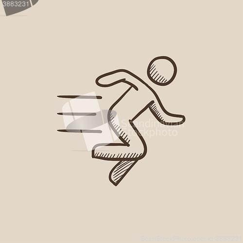 Image of Running man sketch icon.