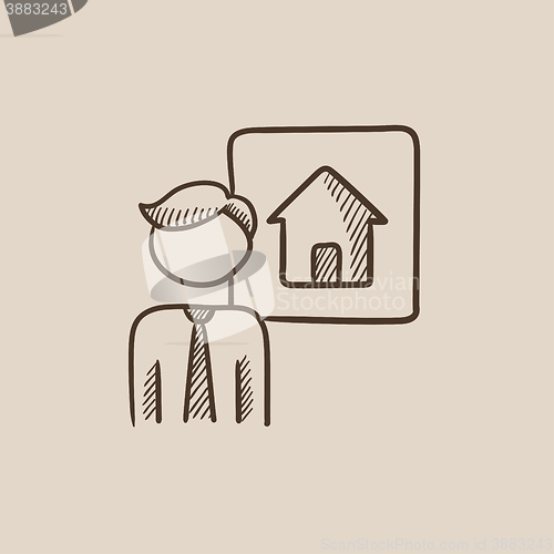 Image of Real estate agent sketch icon.