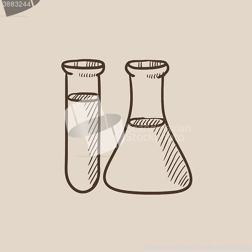 Image of Test tubes sketch icon.