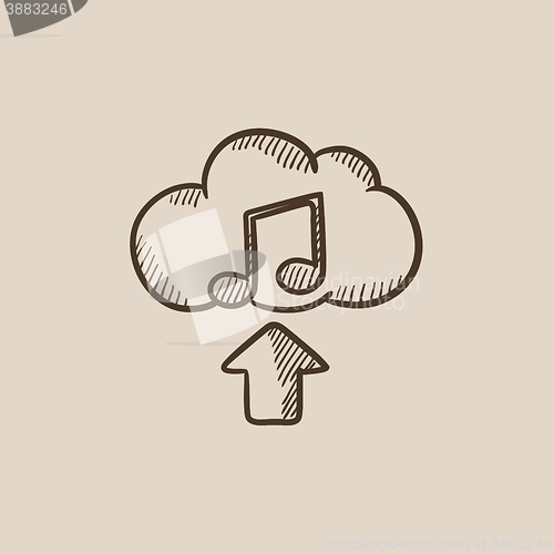 Image of Upload music sketch icon.