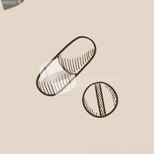 Image of Pills sketch icon.