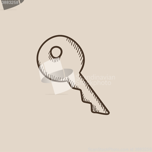 Image of Key for house sketch icon.