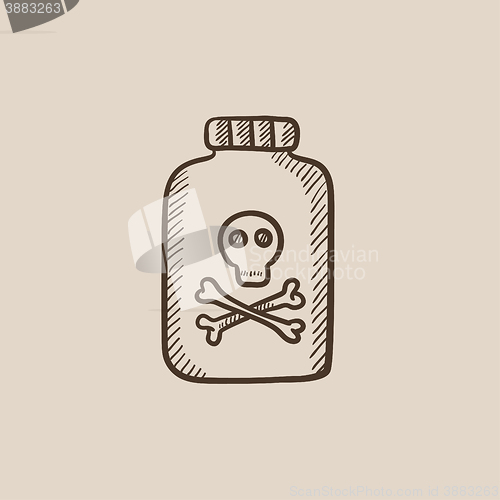 Image of Bottle of poison sketch icon.