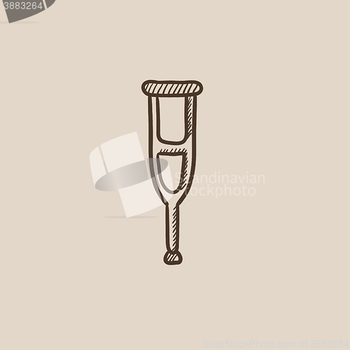 Image of Crutch  sketch icon.