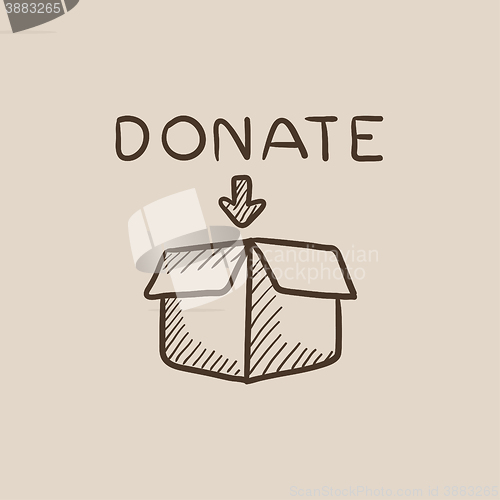 Image of Donation box sketch icon.