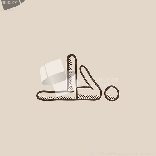 Image of Man making exercises sketch icon.