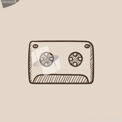 Image of Cassette tape sketch icon.