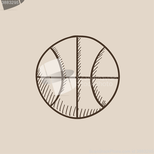 Image of Basketball ball sketch icon.