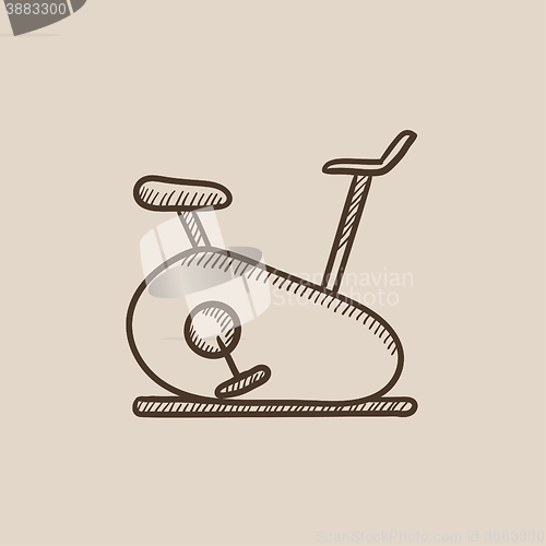 Image of Exercise bike sketch icon.