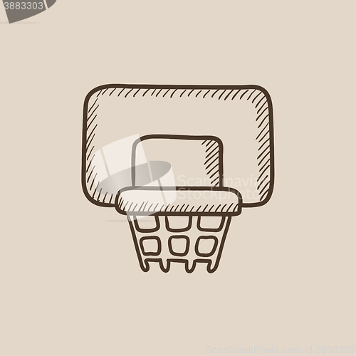 Image of Basketball hoop sketch icon.