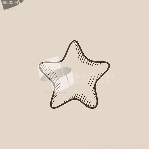 Image of Rating star sketch icon.