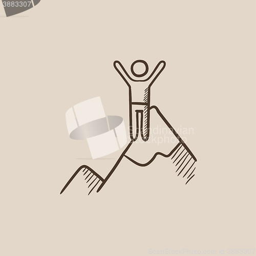 Image of Climbing sketch icon.