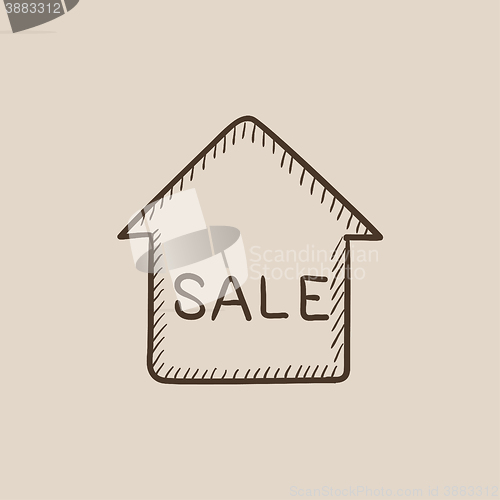 Image of House for sale sketch icon.