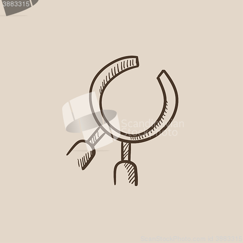 Image of Dental pliers sketch icon.