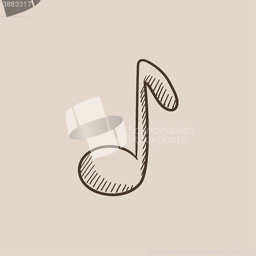 Image of Music note sketch icon.