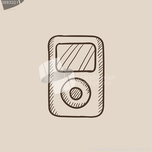 Image of MP3 player sketch icon.