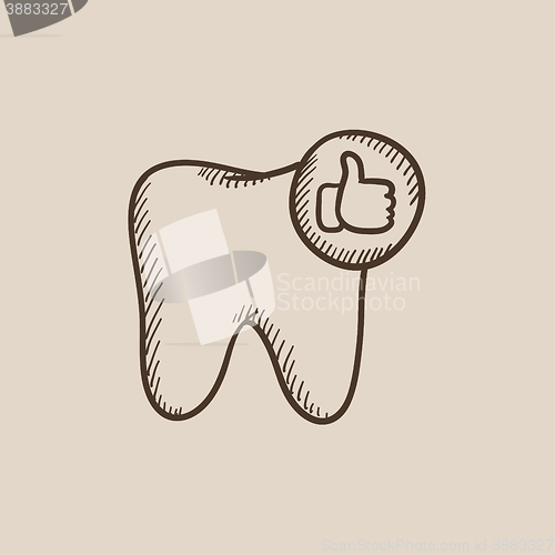 Image of Healthy tooth sketch icon.