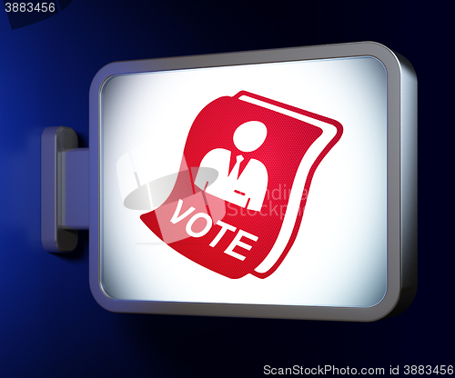 Image of Politics concept: Ballot on billboard background