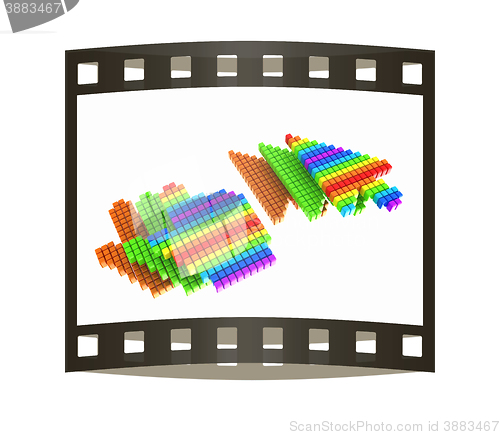 Image of Set of Link selection computer mouse cursor on white background. The film strip