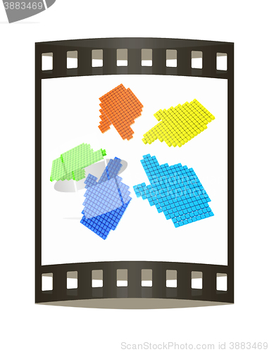 Image of Link selection computer mouse cursor on white background. The film strip