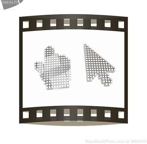 Image of Set of Link selection computer mouse cursor on white background. The film strip