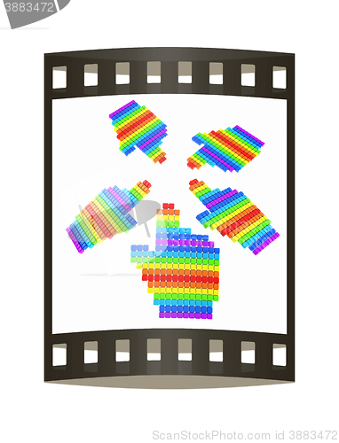 Image of Set of Link selection computer mouse cursor on white background. The film strip