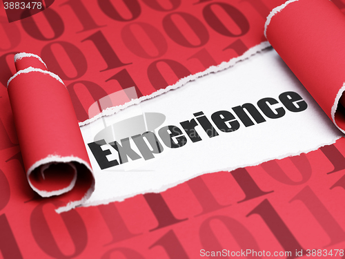 Image of Business concept: black text Experience under the piece of  torn paper