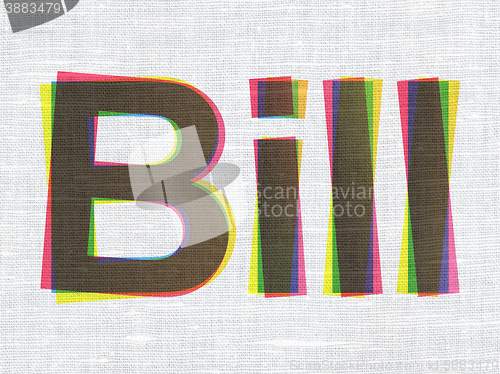 Image of Currency concept: Bill on fabric texture background