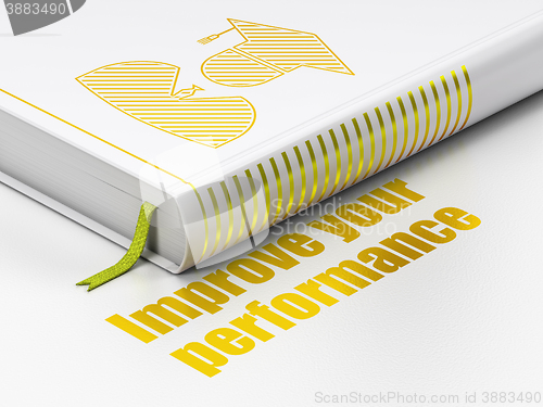 Image of Learning concept: book Student, Improve Your Performance on white background