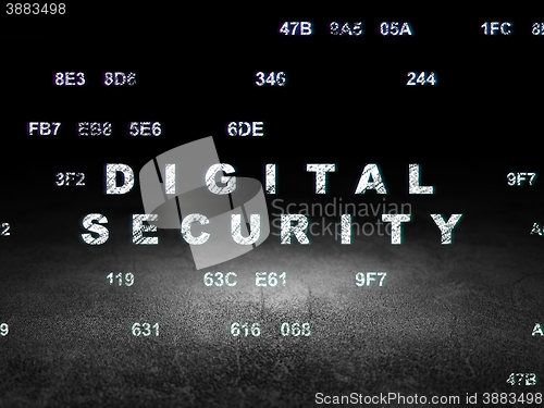 Image of Security concept: Digital Security in grunge dark room