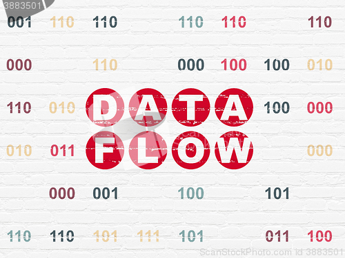 Image of Information concept: Data Flow on wall background