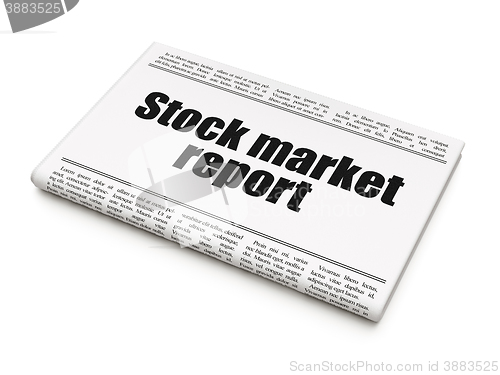 Image of Banking concept: newspaper headline Stock Market Report