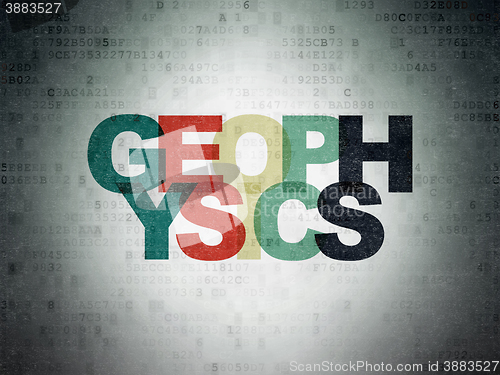 Image of Science concept: Geophysics on Digital Data Paper background