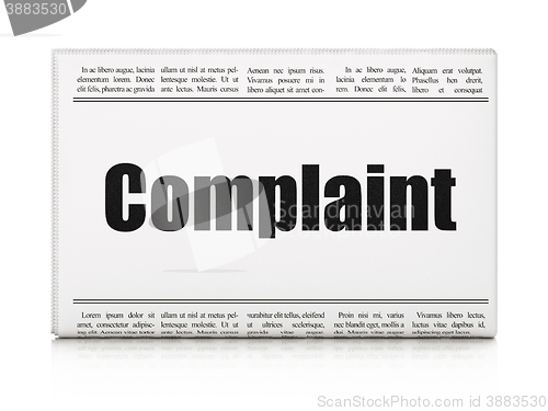 Image of Law concept: newspaper headline Complaint