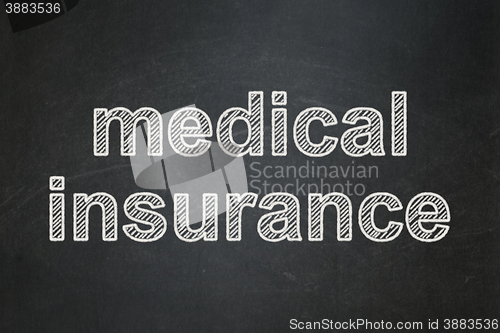 Image of Insurance concept: Medical Insurance on chalkboard background