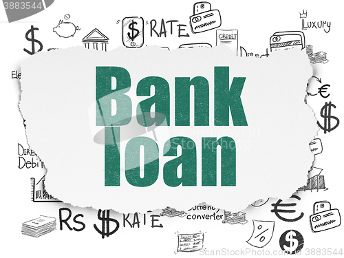 Image of Banking concept: Bank Loan on Torn Paper background