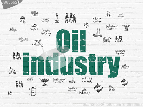 Image of Manufacuring concept: Oil Industry on wall background