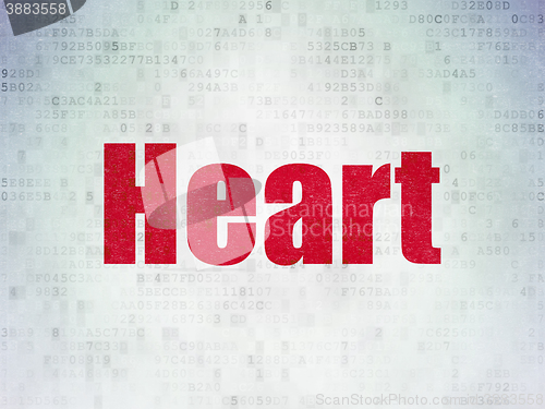 Image of Healthcare concept: Heart on Digital Data Paper background