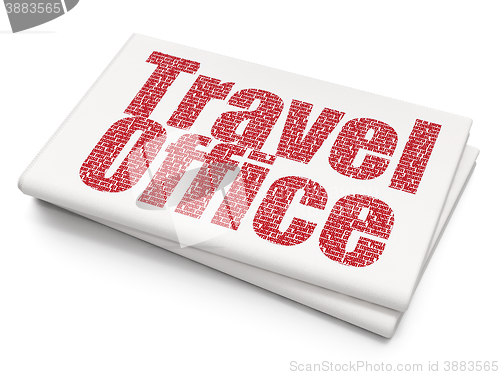 Image of Vacation concept: Travel Office on Blank Newspaper background
